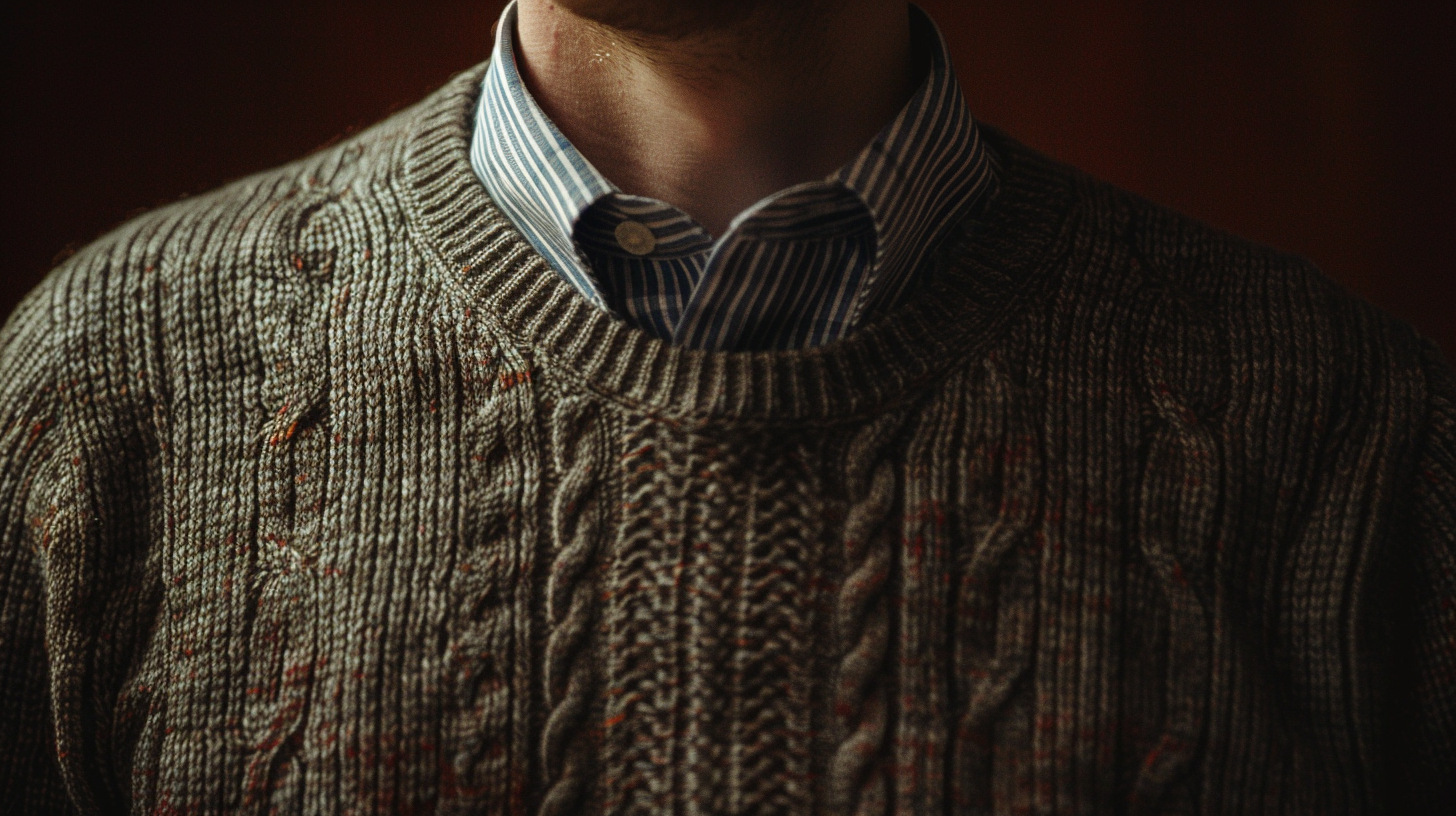 Sweater over a collared shirt sale