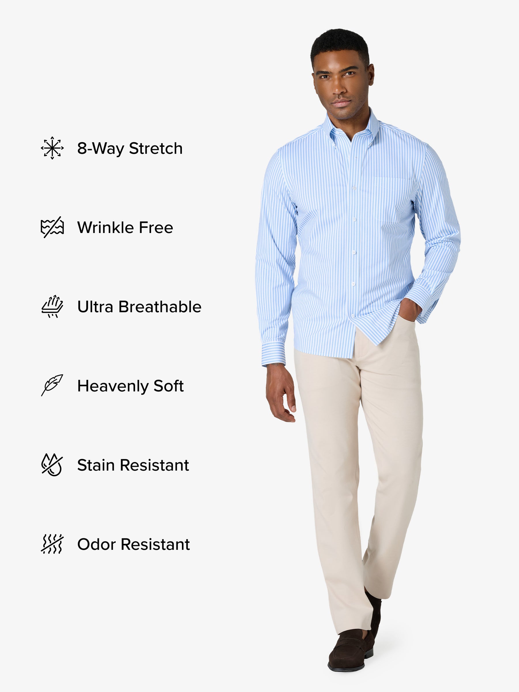 xShirt 5.0 Oxford - Light Blue Stripe