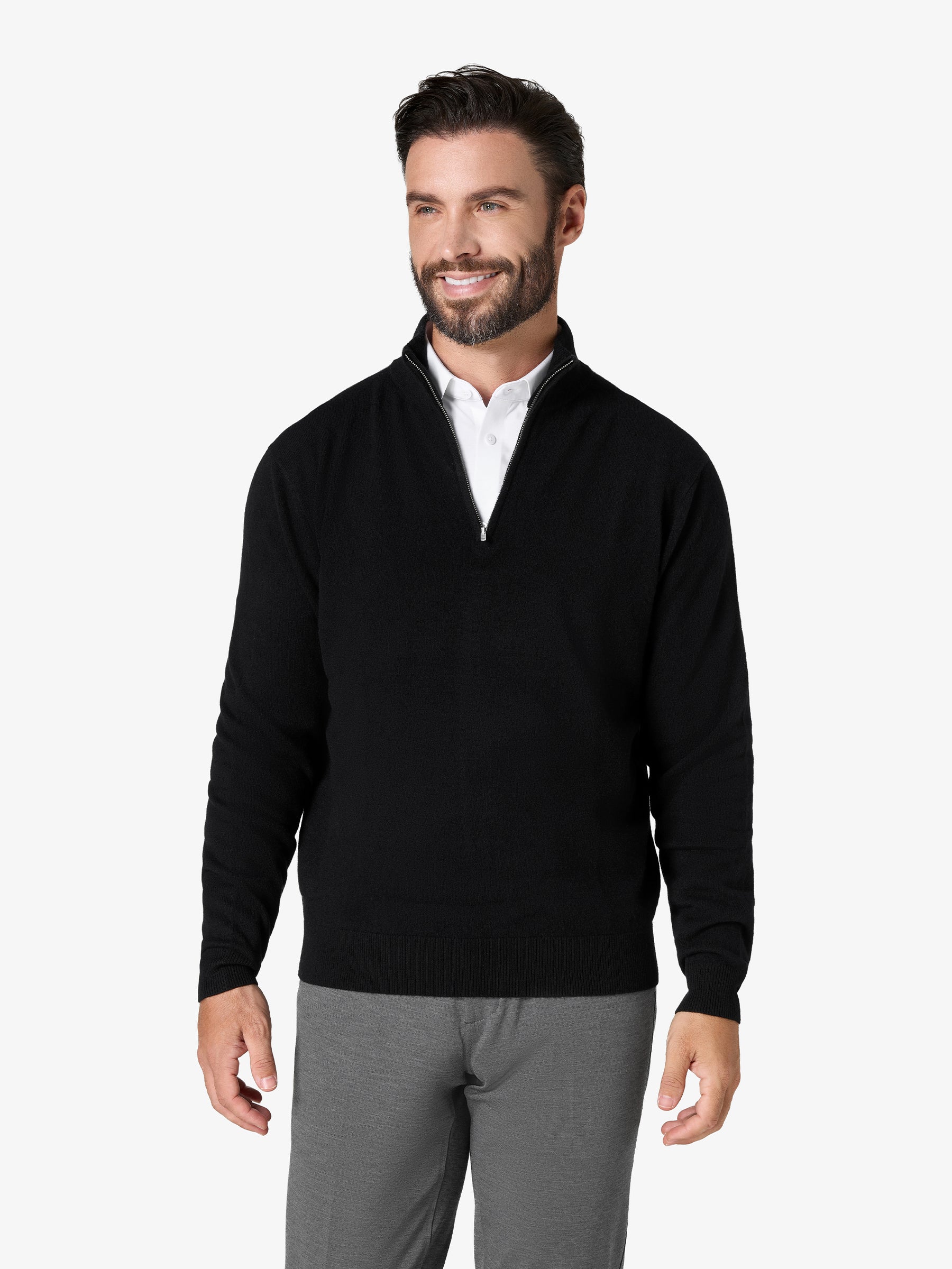 xSweater Cashmere Half-Zip - Black