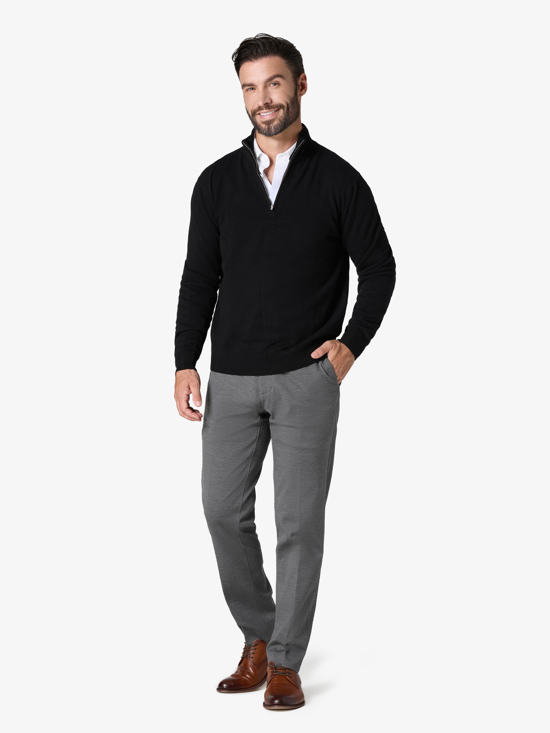 xSweater Cashmere Half-Zip - Black