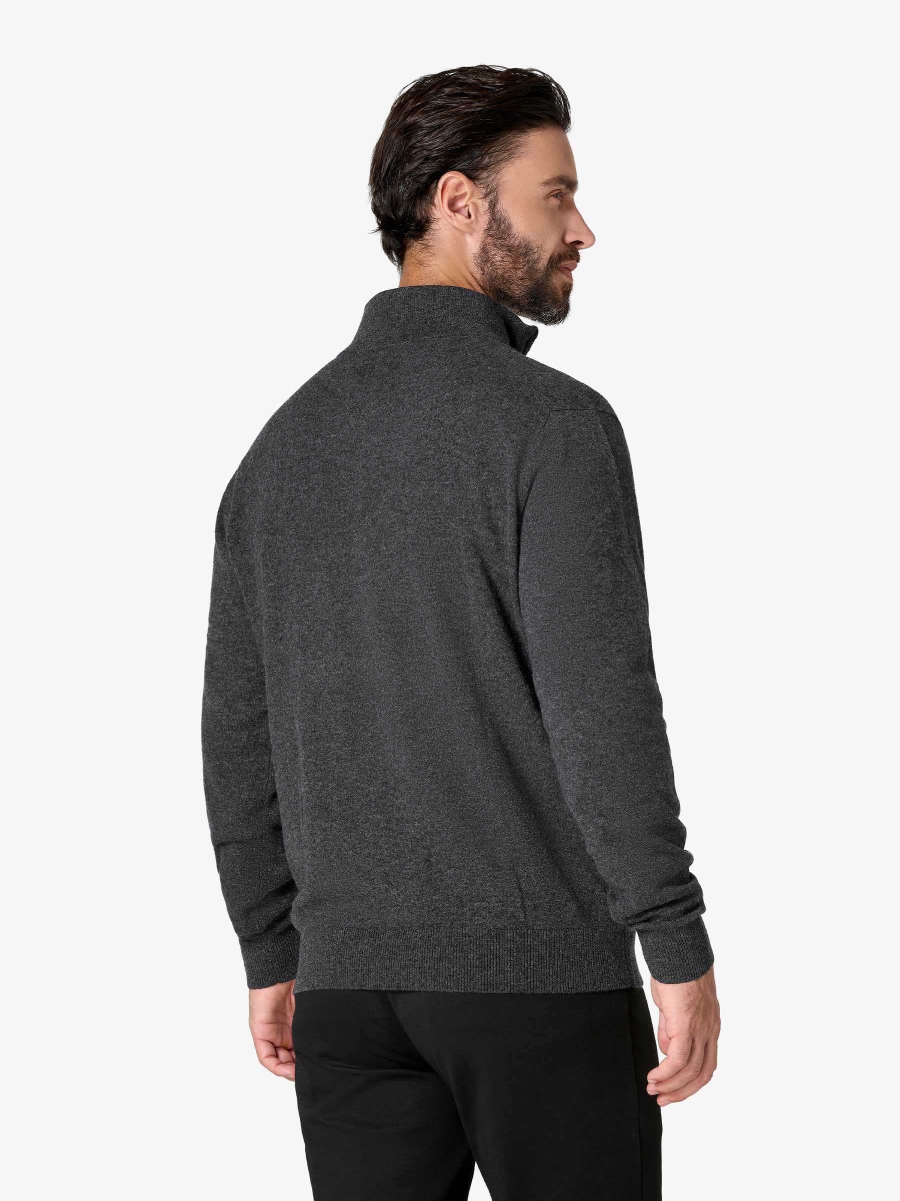 xSweater Cashmere Half-Zip - Dark Grey