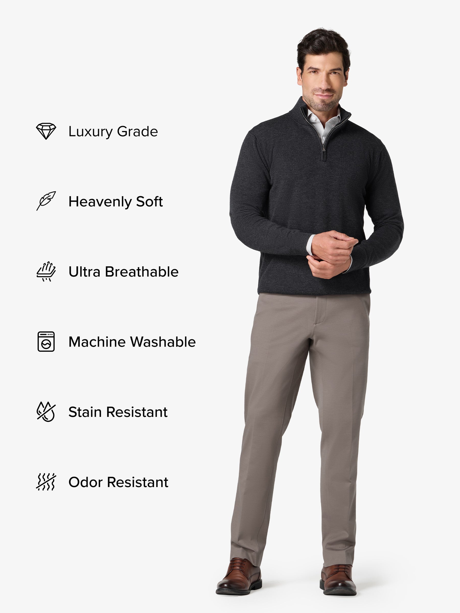 xSweater Merino Half-Zip - Charcoal