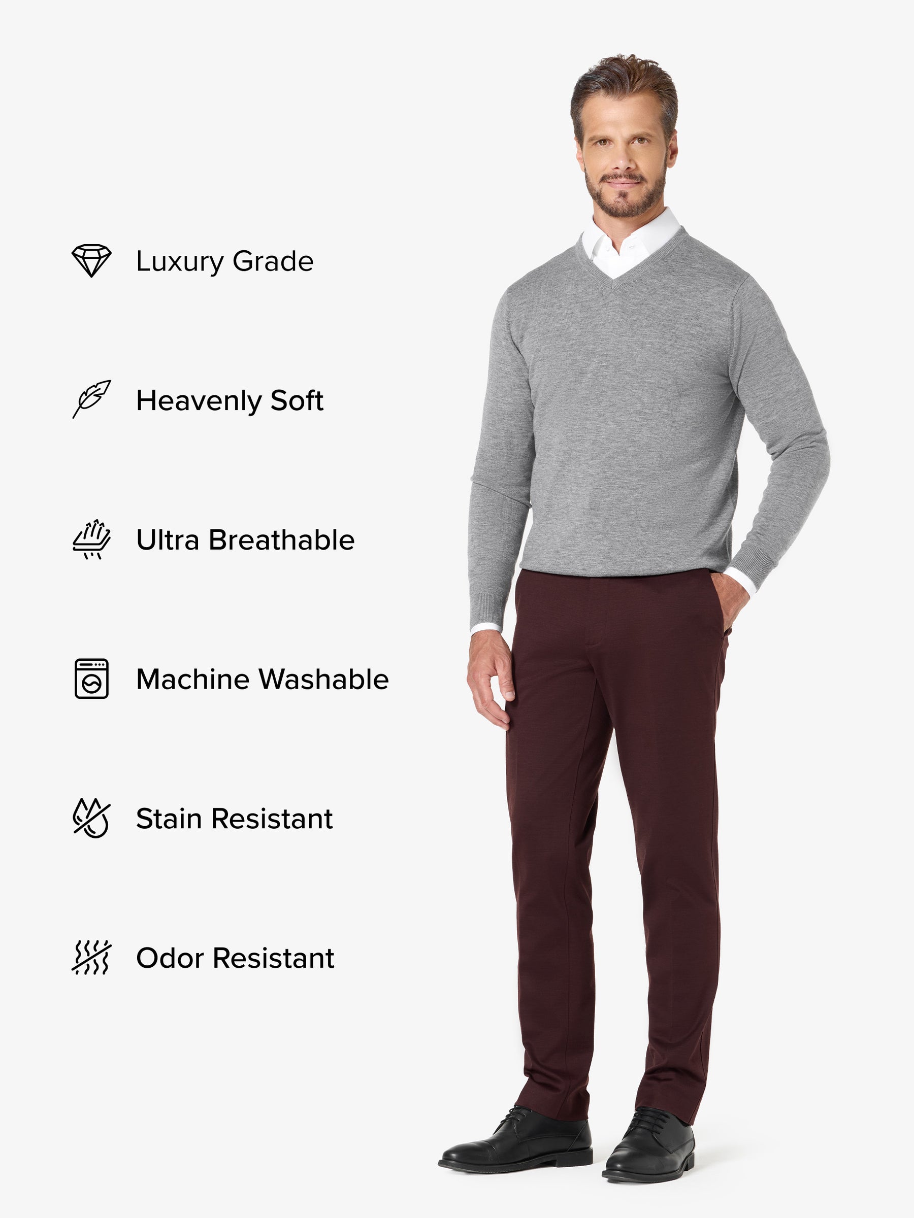 xSweater Merino V-Neck - Light Grey