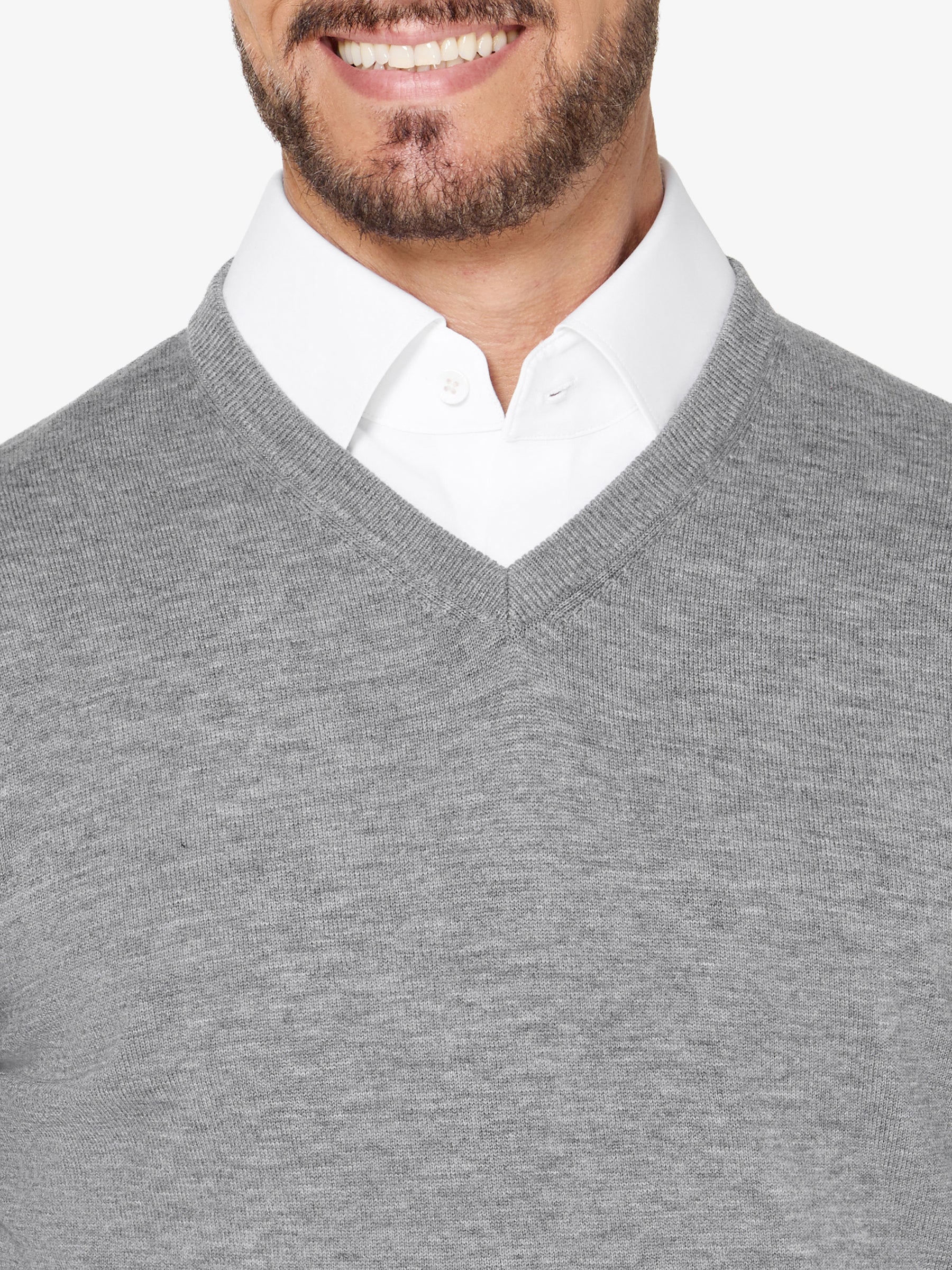 xSweater Merino V-Neck - Light Grey
