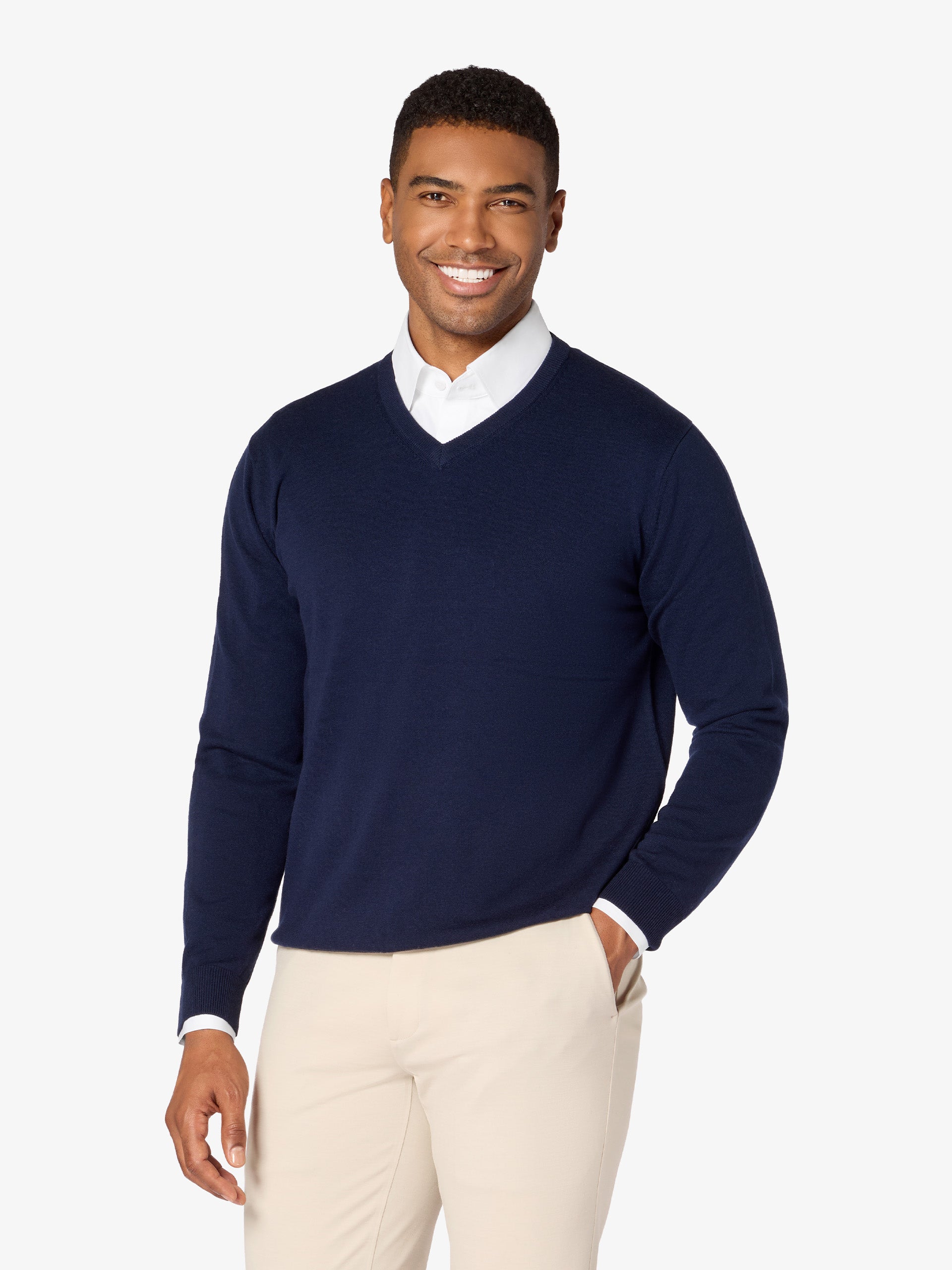 xSweater Merino V-Neck Midweight - Navy