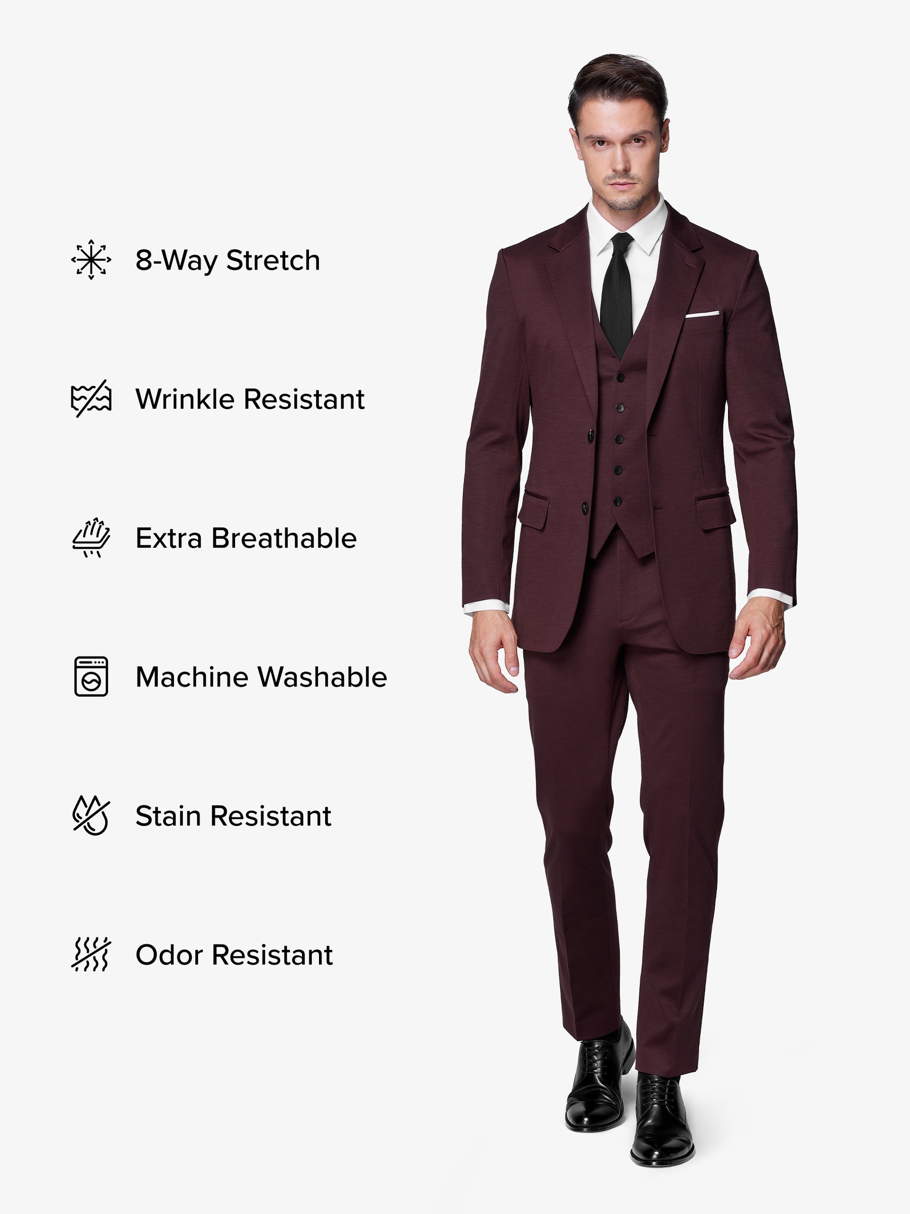 xSuit 5.0 Three-Piece - Burgundy