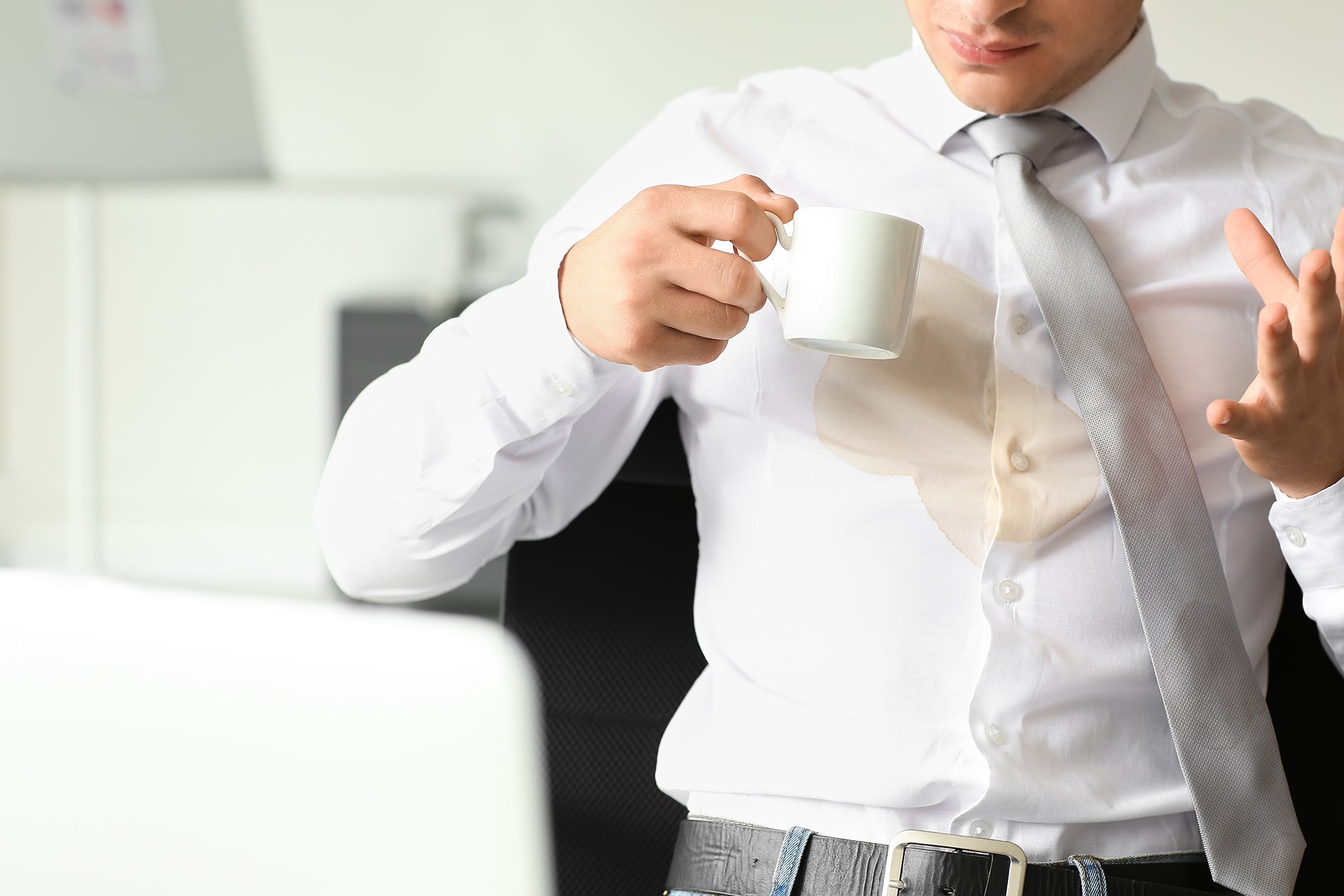 How to Get Stains Off Your Shirt or Suit at Work
