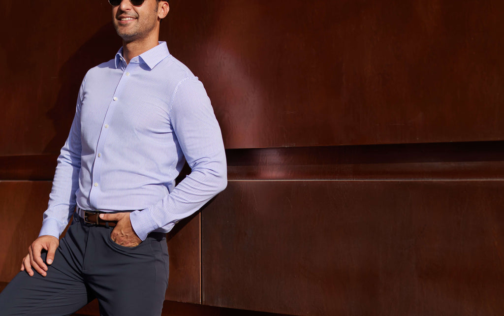 h&m pleated dress blue TAPERED-FIT Stretch Dress Pants for Tall Men in Marine Navy 38 / 38 / Marine Navy main image 0