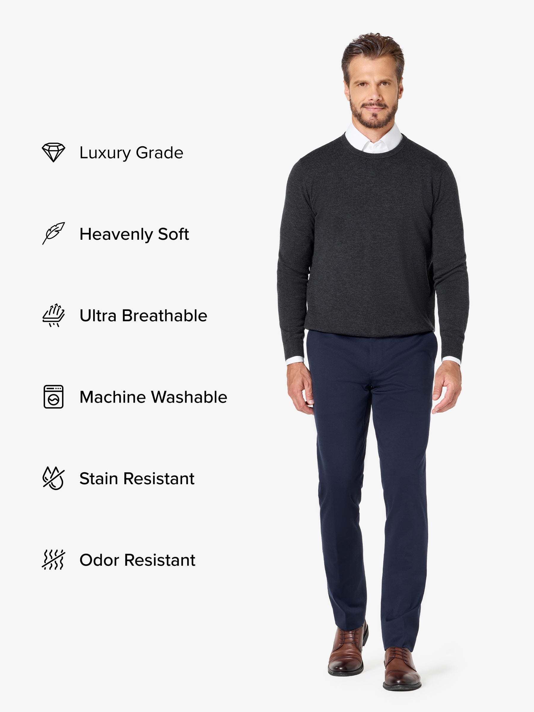 xSweater Merino Crewneck - Charcoal