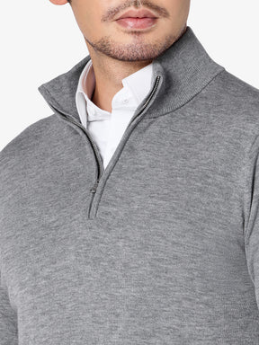 xSweater Merino Half-Zip - Light Grey