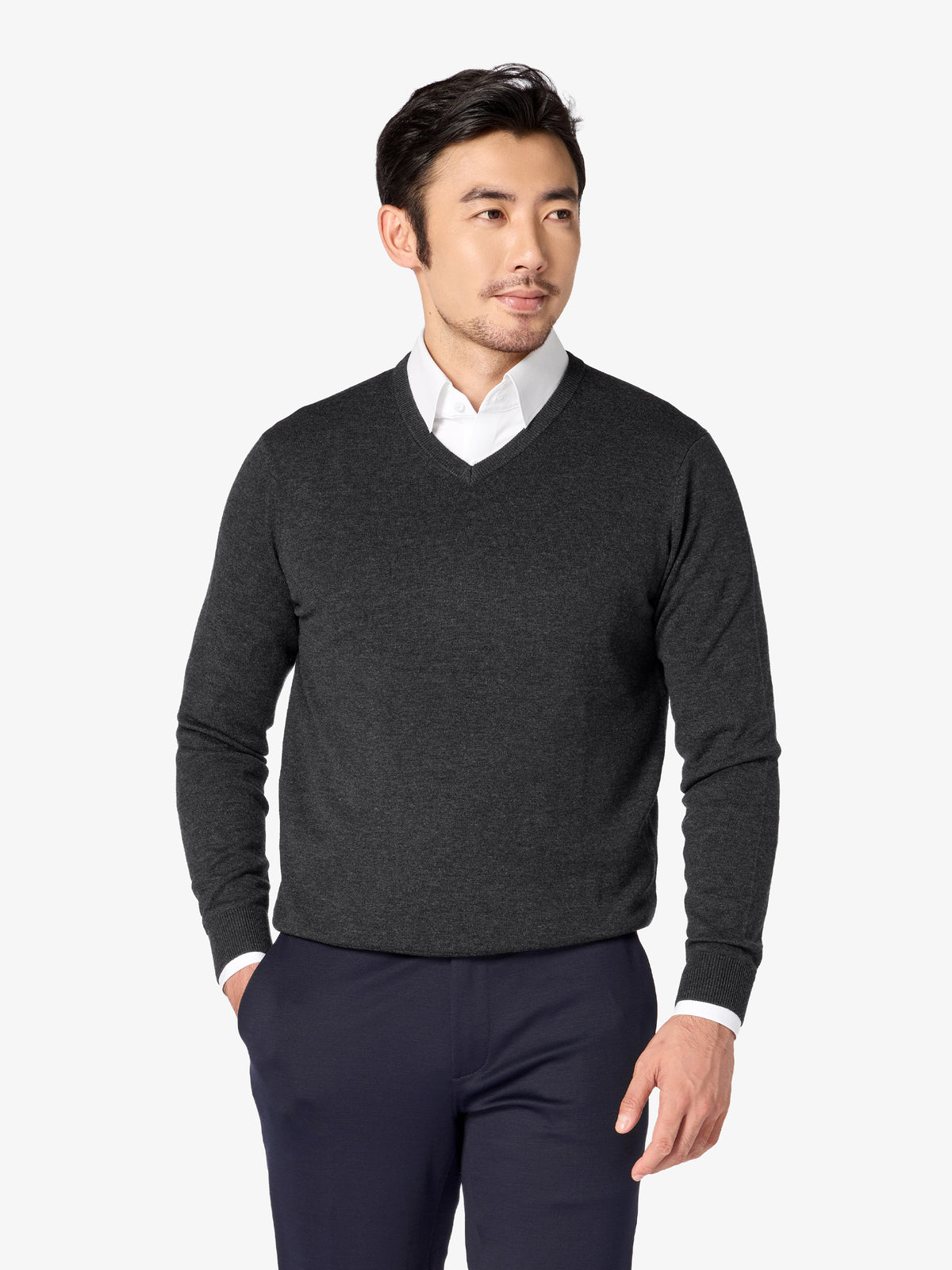 xSweater Merino V-Neck - Charcoal