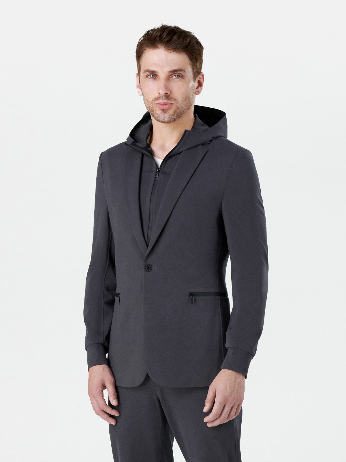 xJacket Sport  Flexible Detachable Hood Suit Jacket Blazer