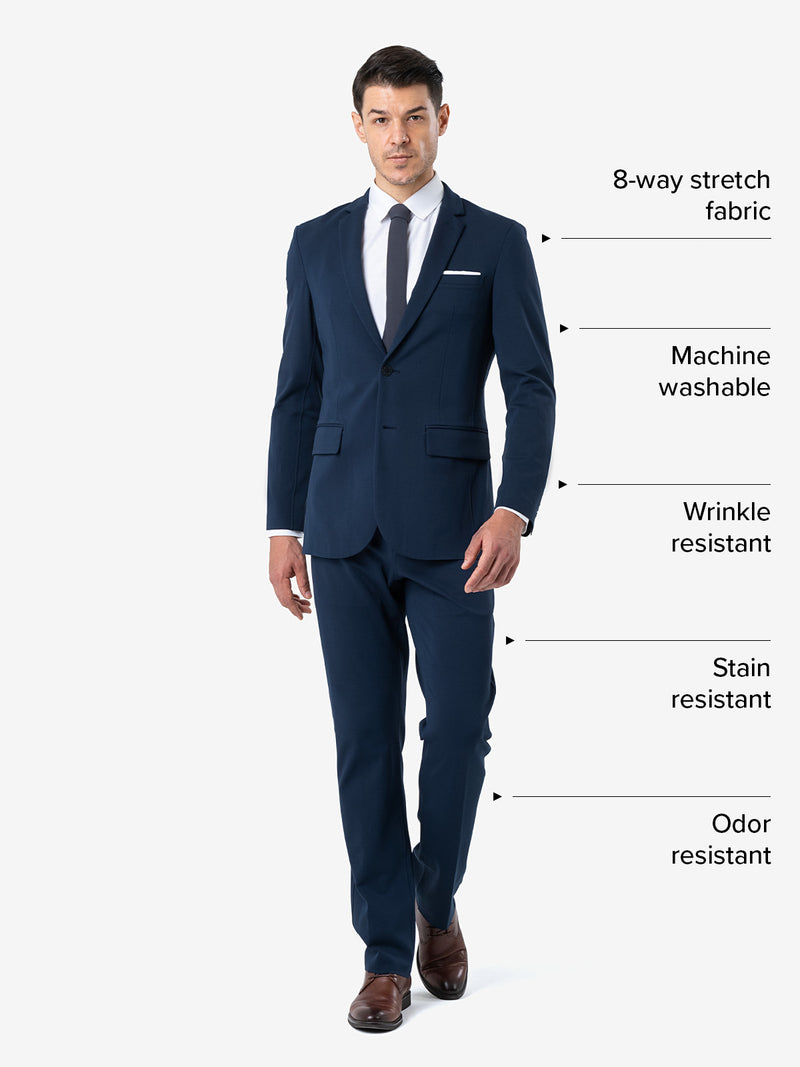 xSuit 4.0 Dark Blue | Performance Stretch & Machine Washable Men's Suit